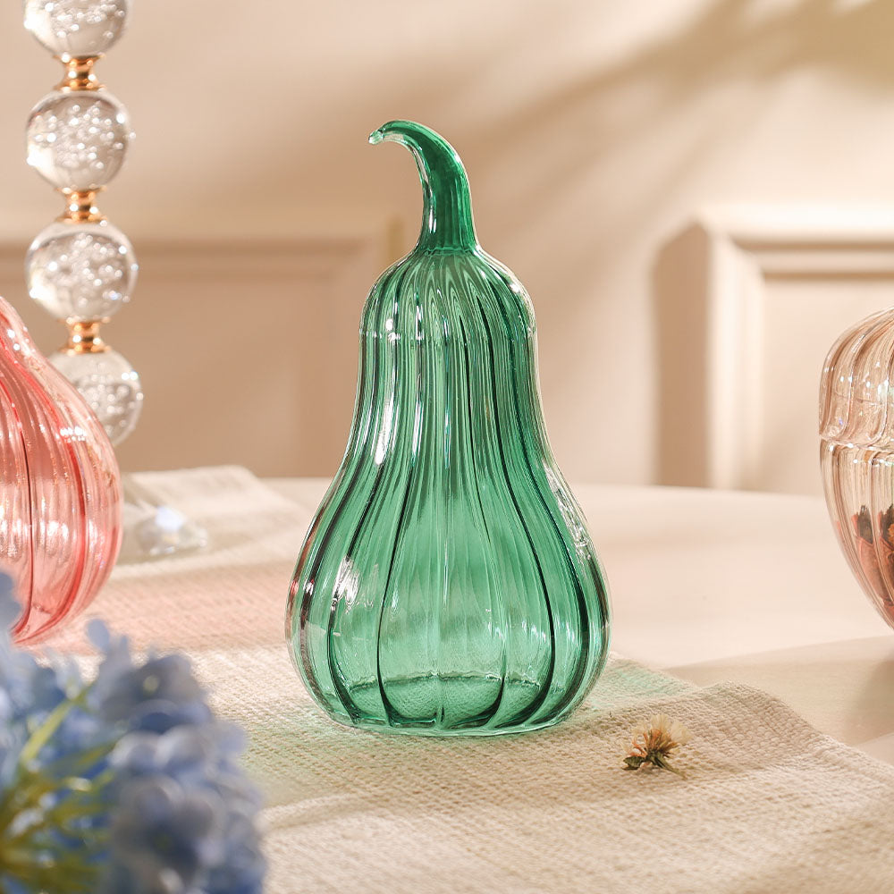 Butternut Squash Glass Sculpture - Teal