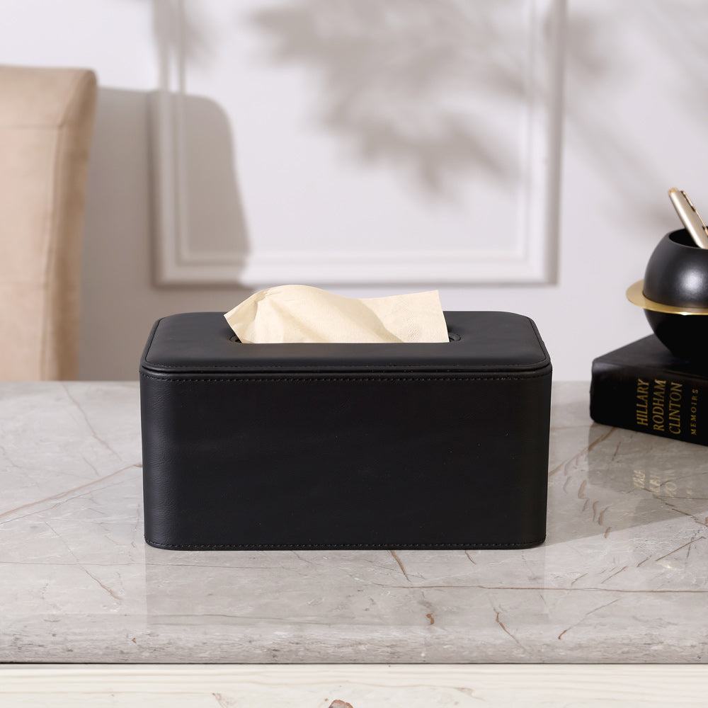 Cabin High Tissue Box Holder - Black