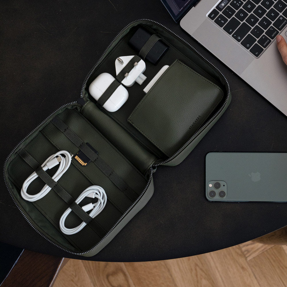 Stackers Cable Tidy Bag Olive Green - Main Image