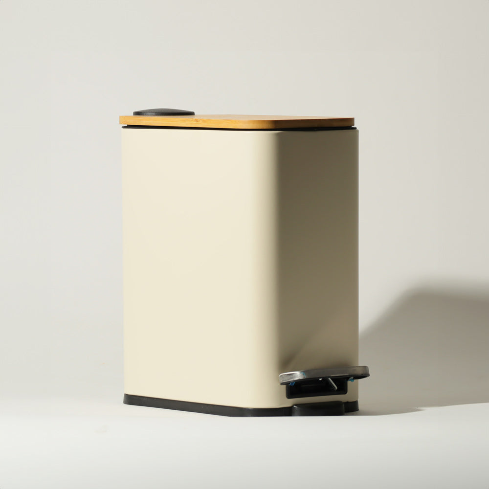Cade Rectangular Pedal Waste Bin 5L - Beige