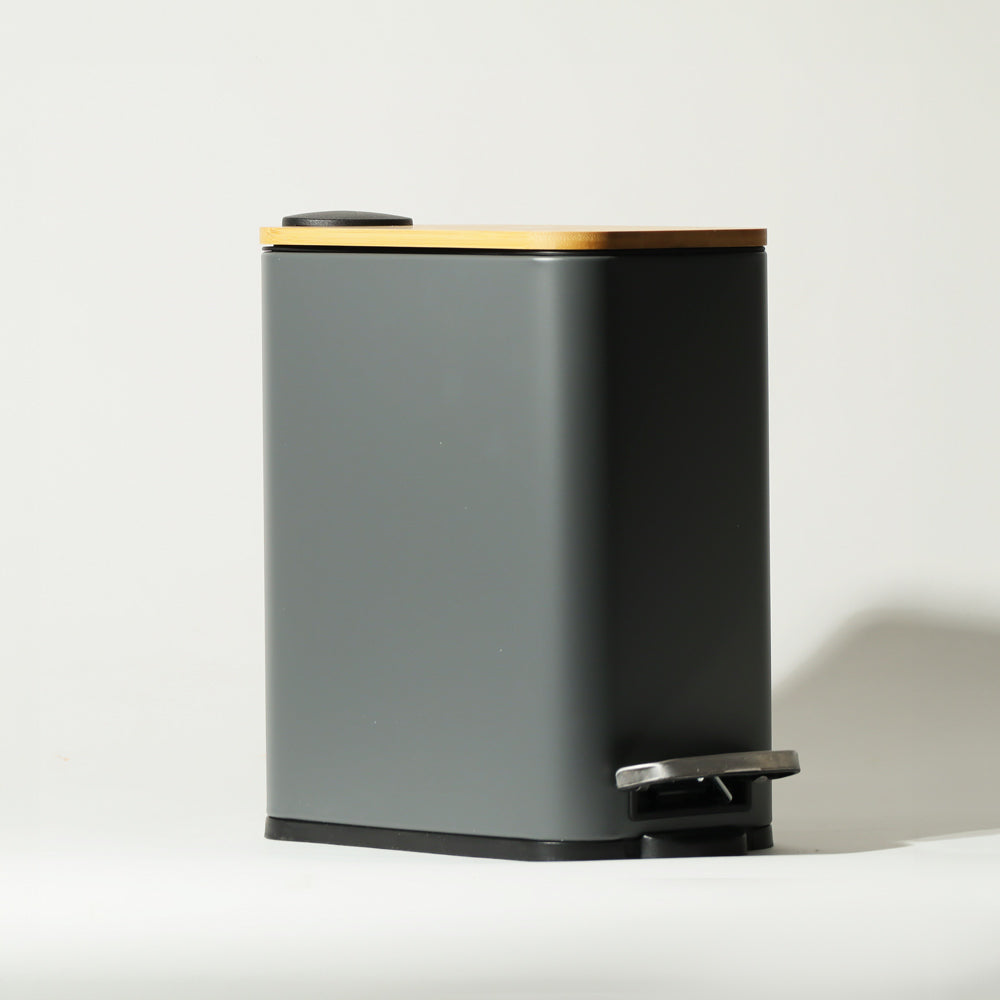 Cade Rectangular Pedal Waste Bin 5L - Charcoal