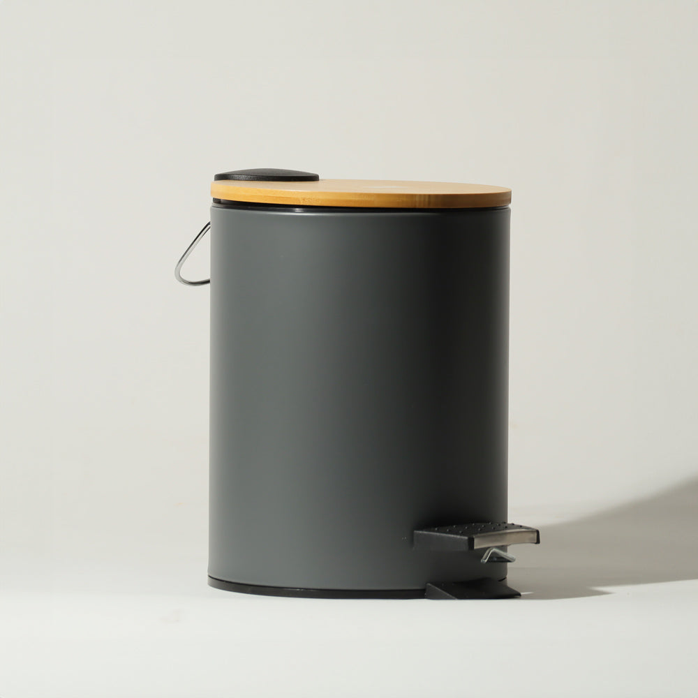 Cade Round Pedal Waste Bin 3L - Charcoal