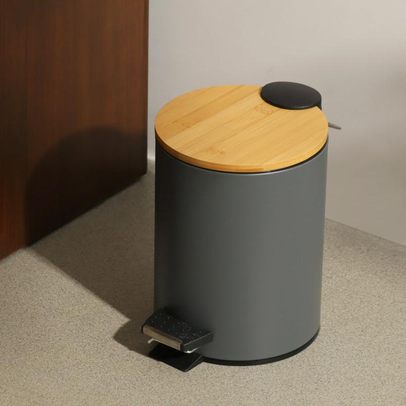 Cade Round Pedal Waste Bin 3L - Charcoal