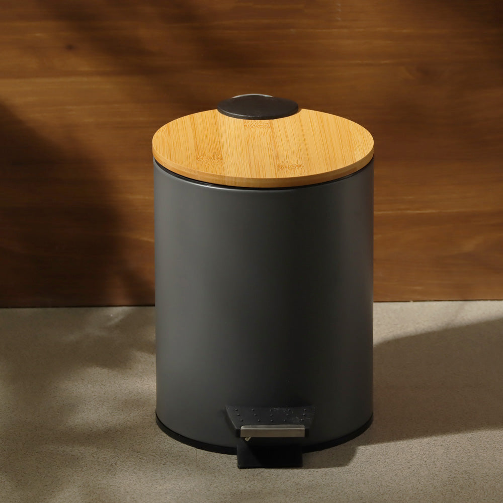 Cade Round Pedal Waste Bin 3L - Charcoal