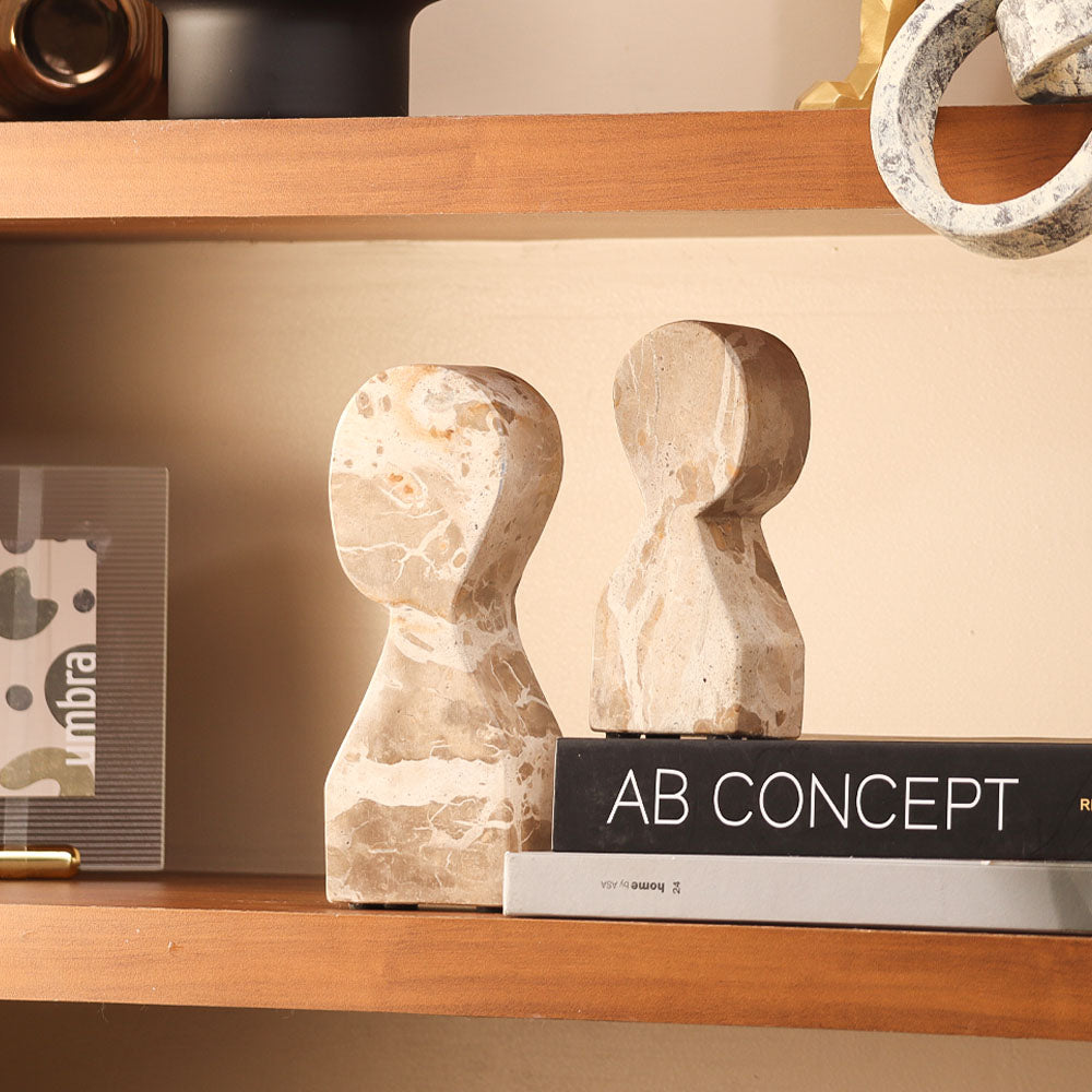 Cadence Marble Bookends, Set of 2 - Sandstone