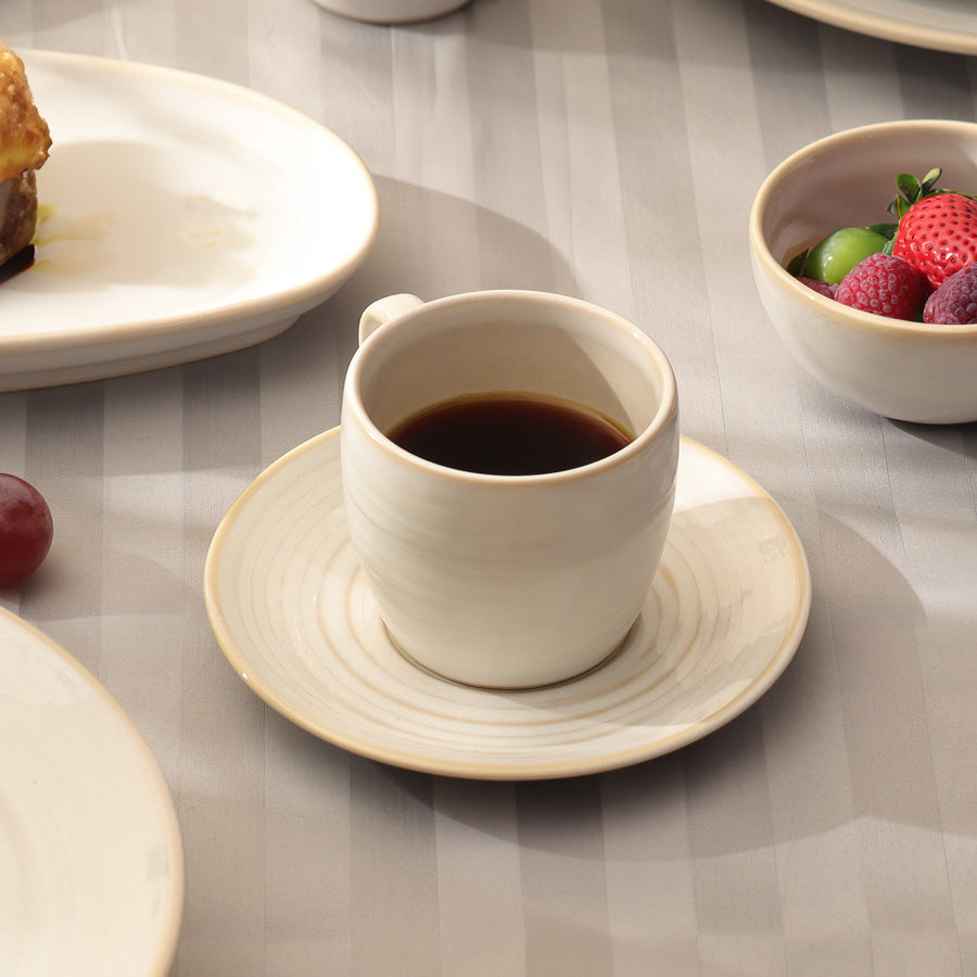 Café RT Cup and Saucer Set - Greyish White
