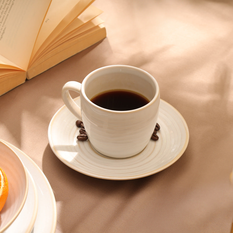 Café RT Cup and Saucer Set - Greyish White
