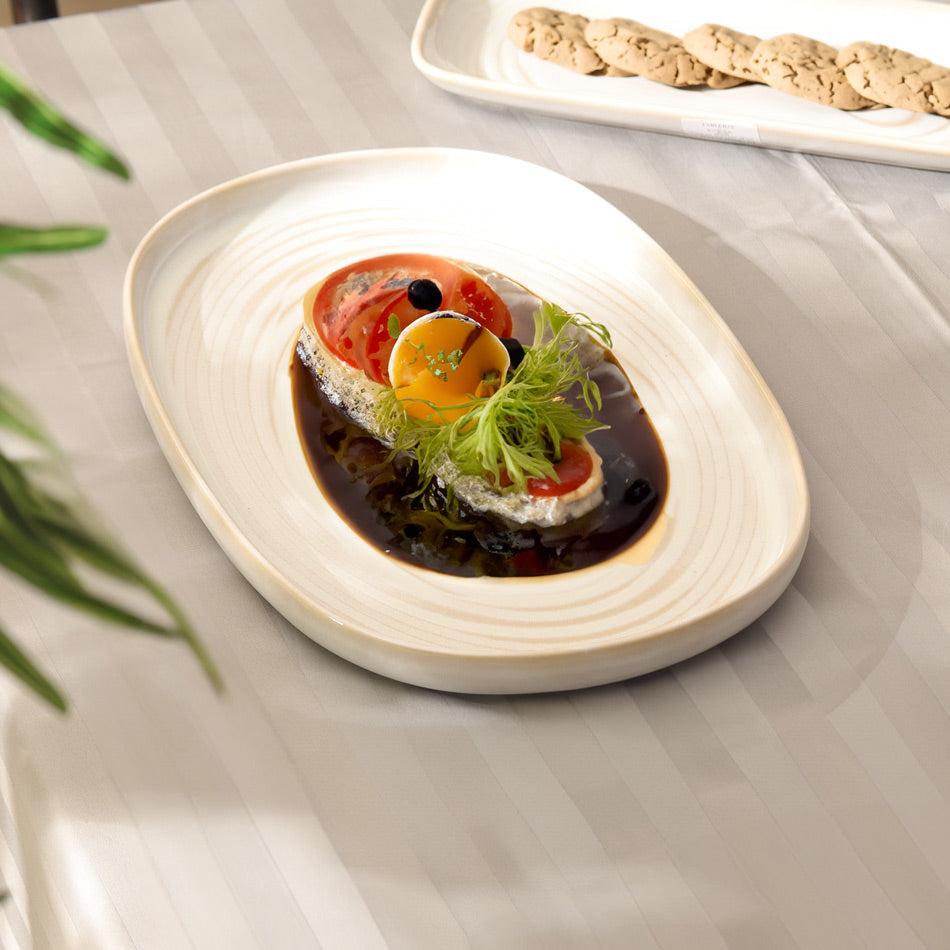 Café RT Oval Platter - Greyish White