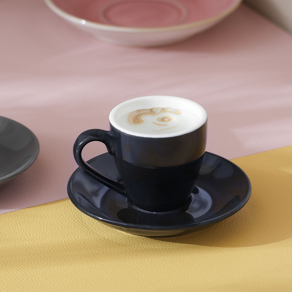 Caffe Porcelain Espresso Cup and Saucer Set - Dark Navy