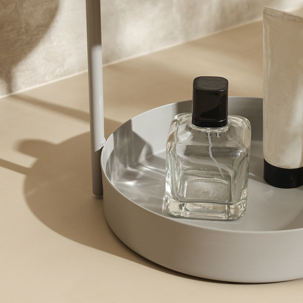 Cairo 2-Tier Round Metal Caddy - Light Grey