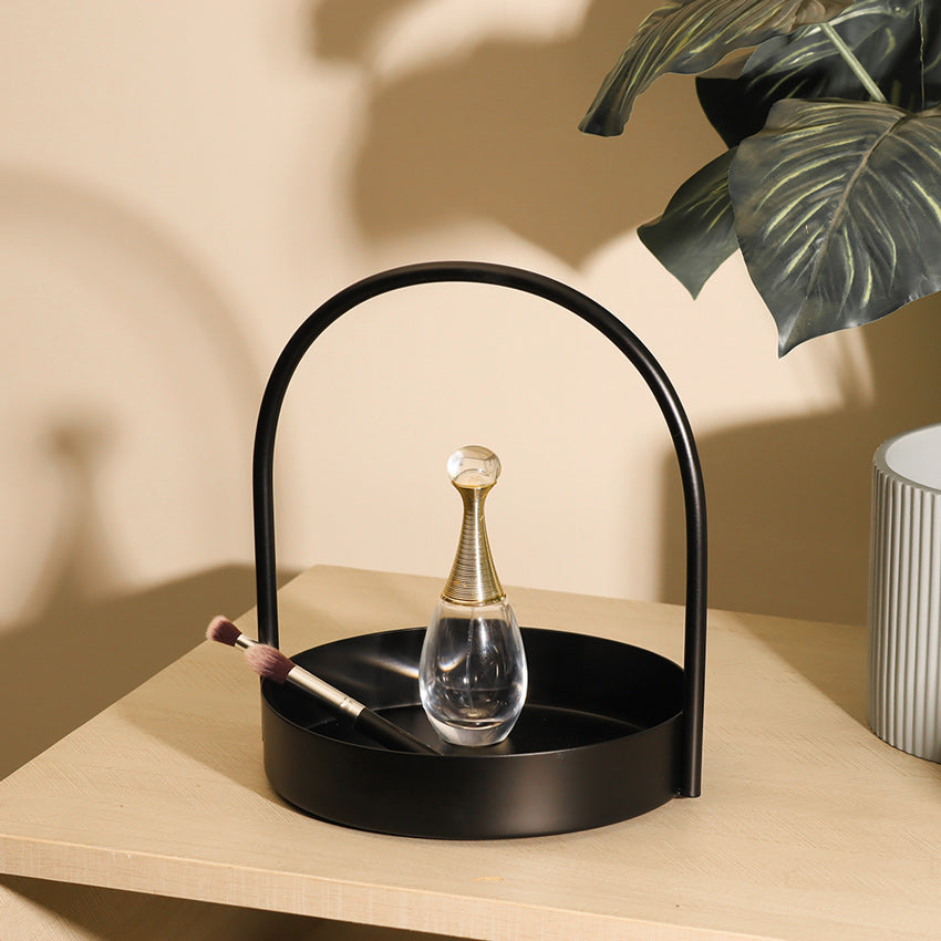 Cairo Round Metal Caddy Medium - Black