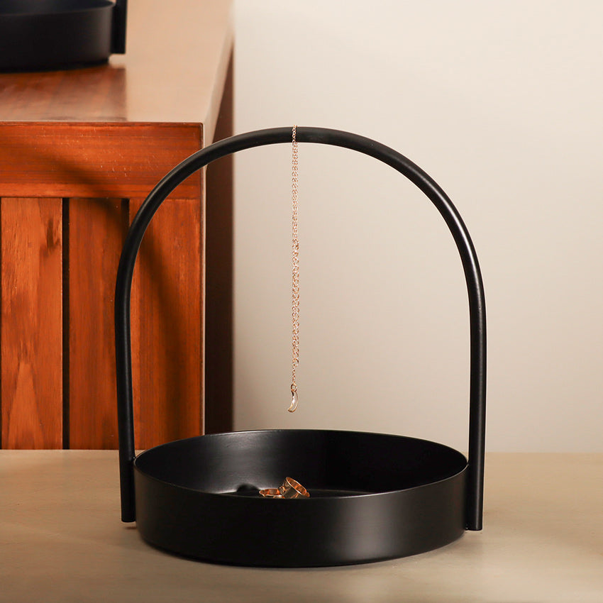 Cairo Round Metal Caddy Medium - Black