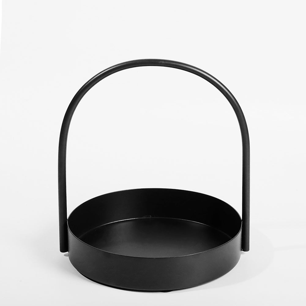 Cairo Round Metal Caddy Medium - Black