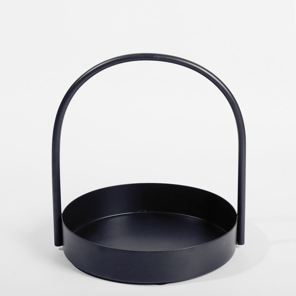 Cairo Round Metal Caddy Medium - Ink Blue