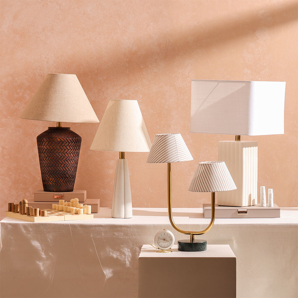 Arla Marble Duo Table Lamp Large - Monochrome