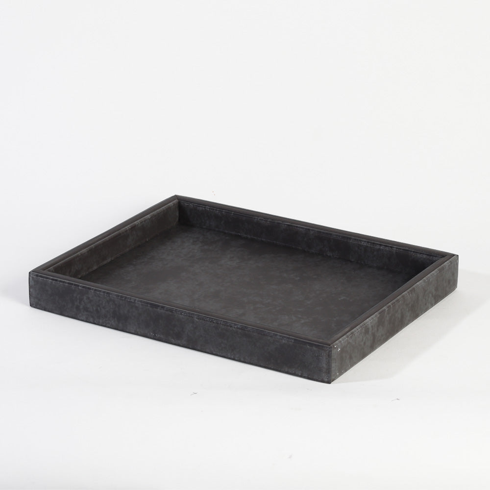 Cala Glass Decorative Tray Medium - Dark Grey