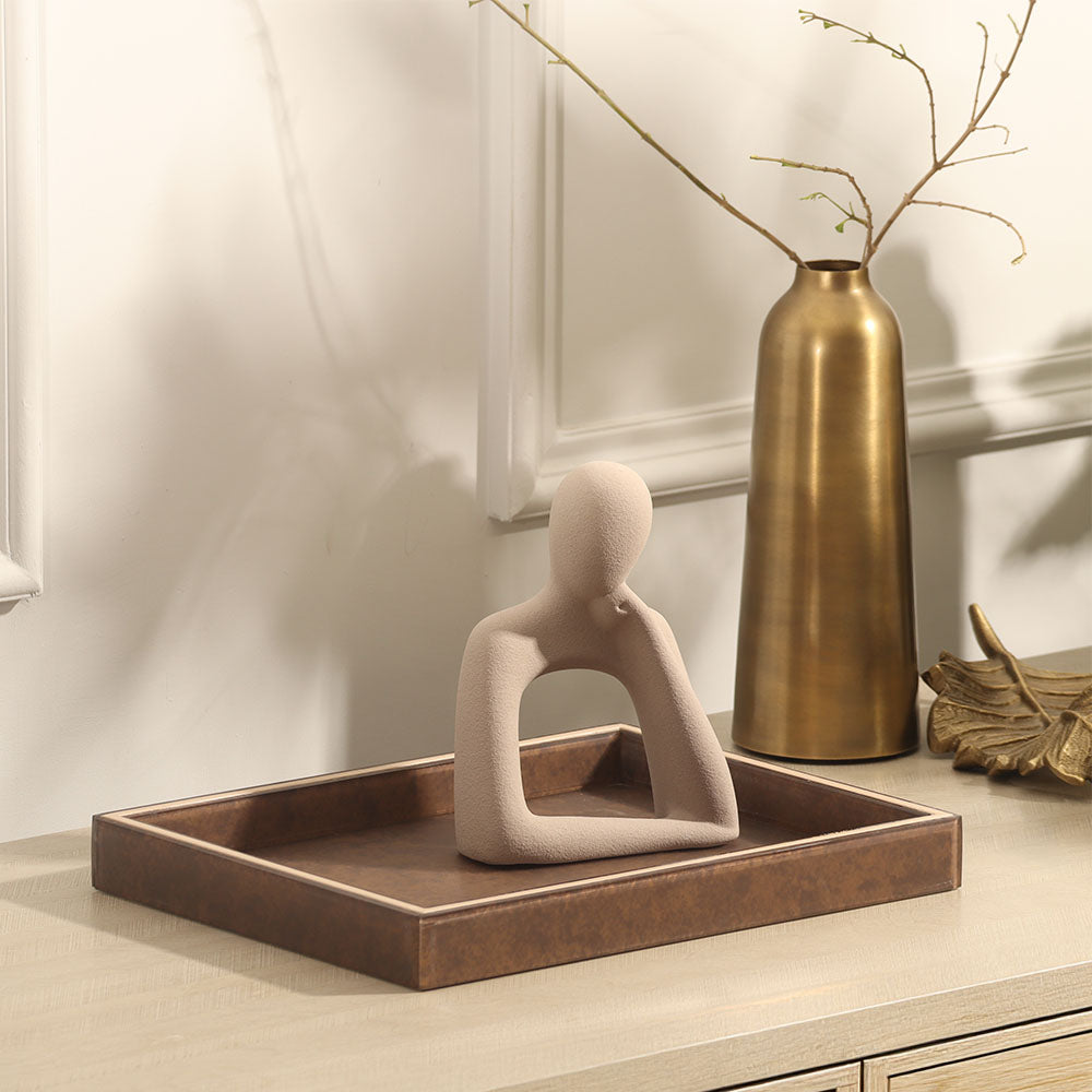 Cala Glass Decorative Tray Medium - Walnut