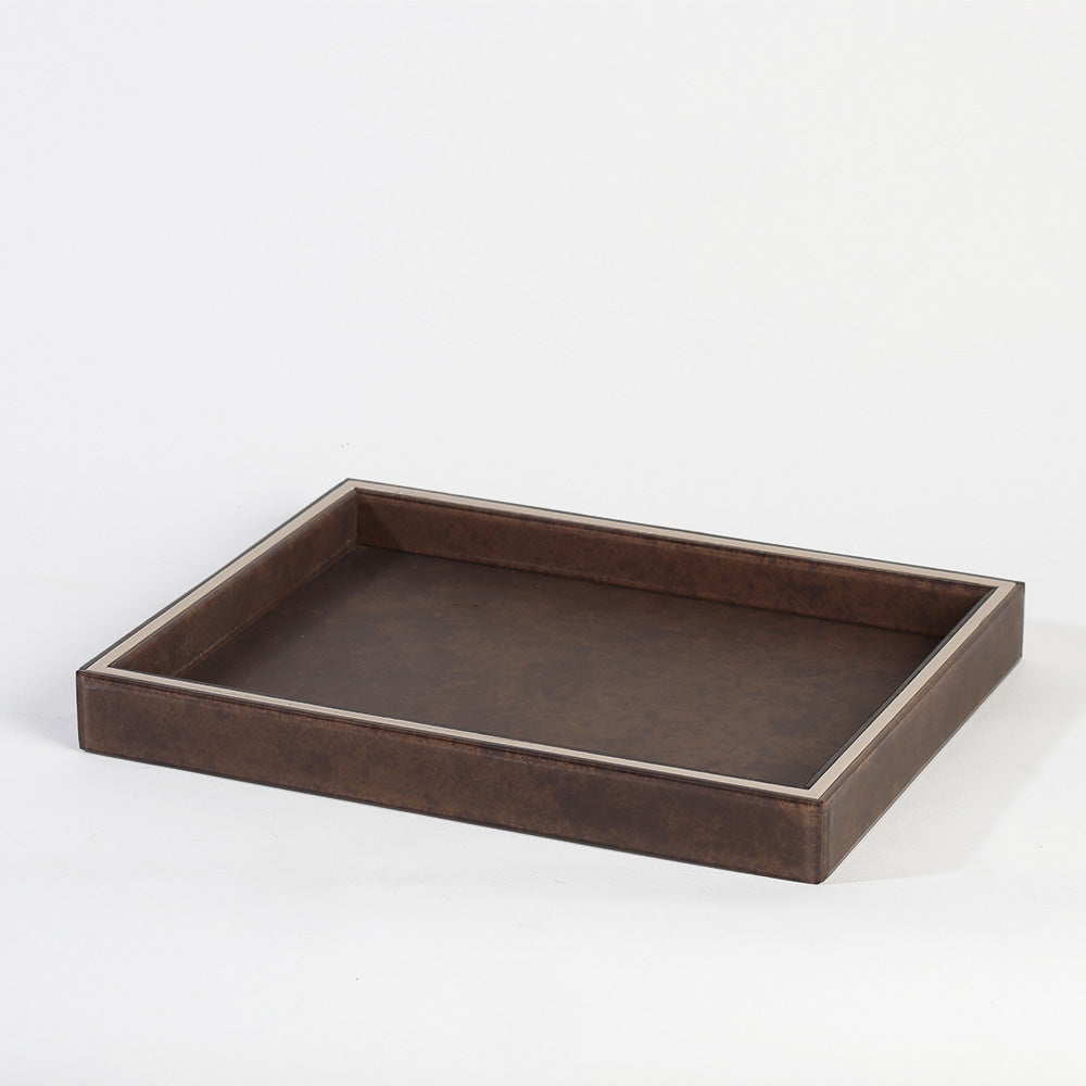 Cala Glass Decorative Tray Medium - Walnut