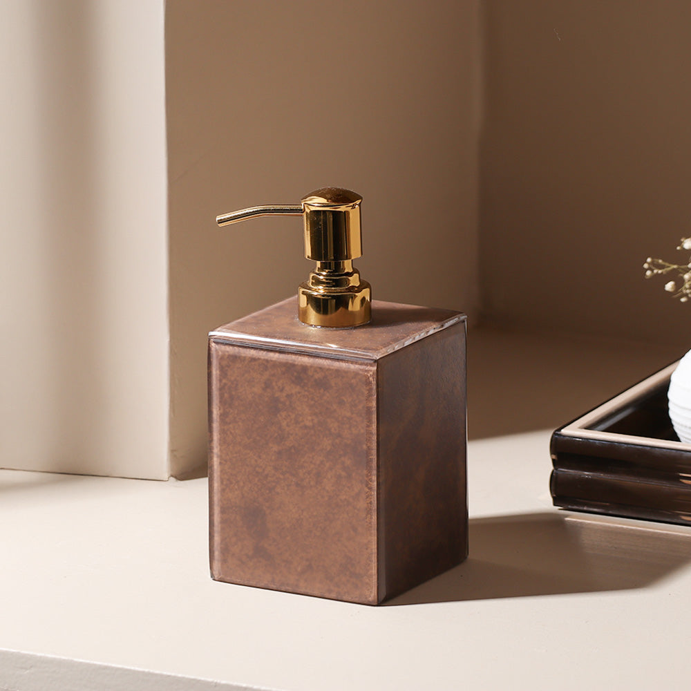 Cala Glass Soap Dispenser - Walnut