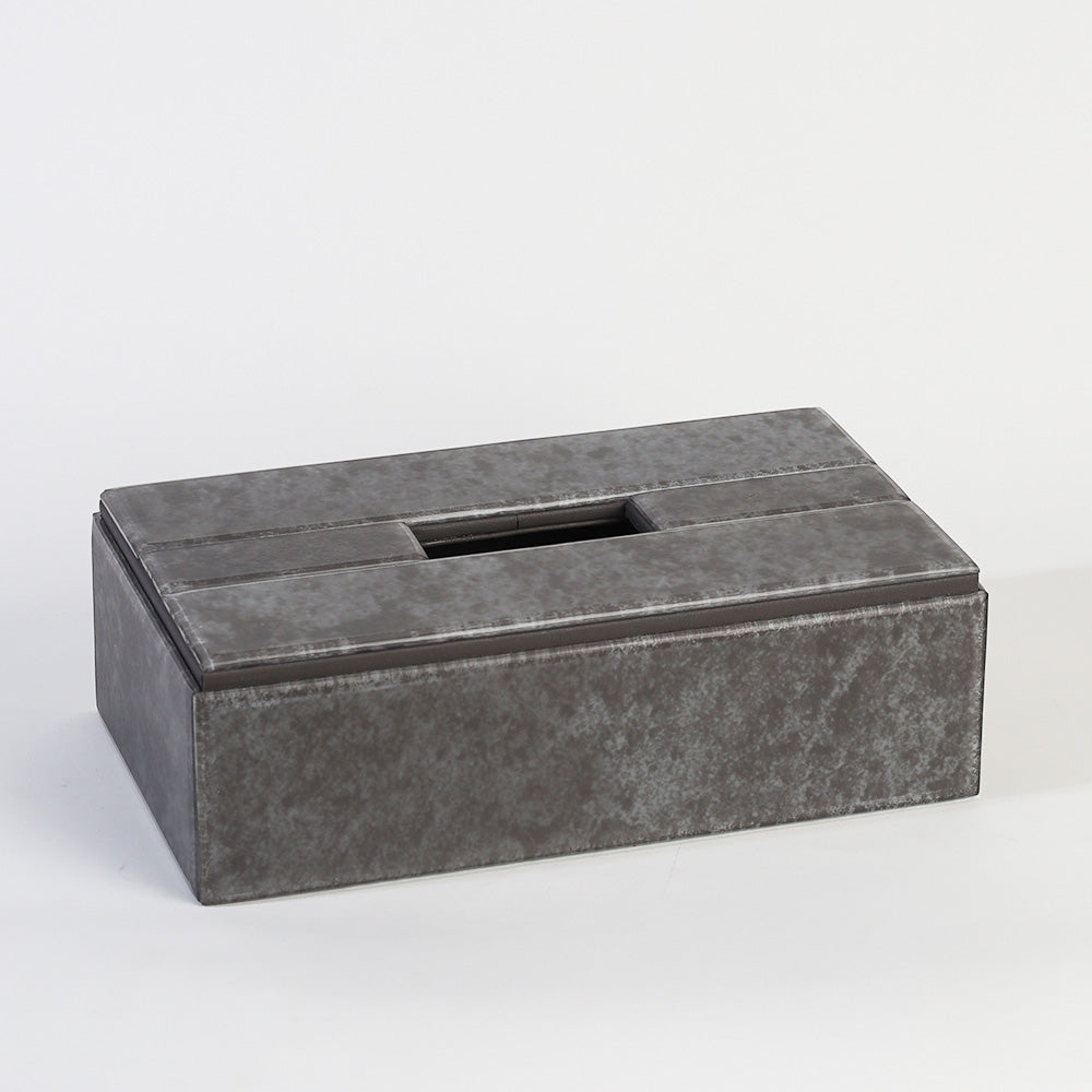 Cala Glass Tissue Box Holder - Dark Grey