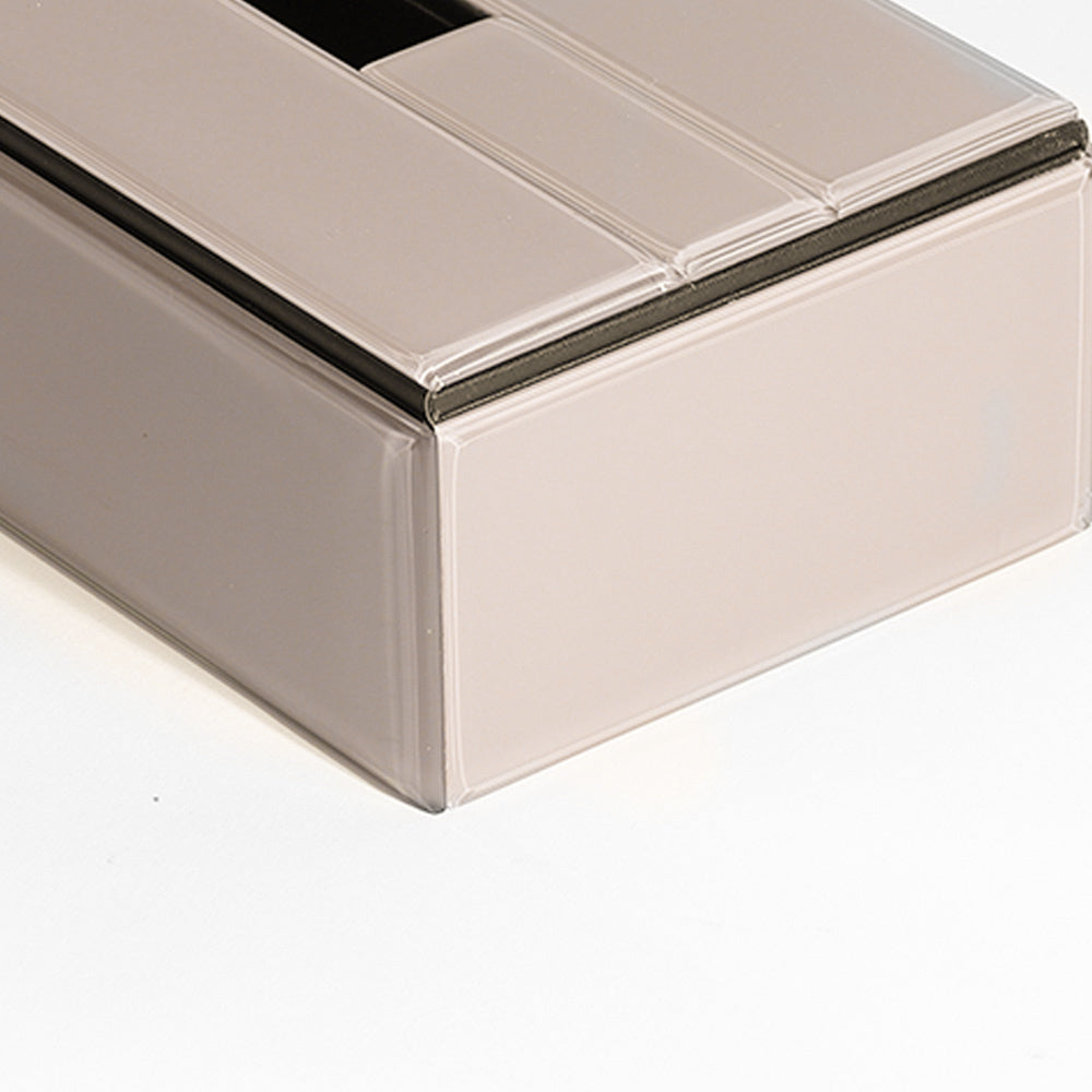 Cala Glass Tissue Box Holder - Taupe