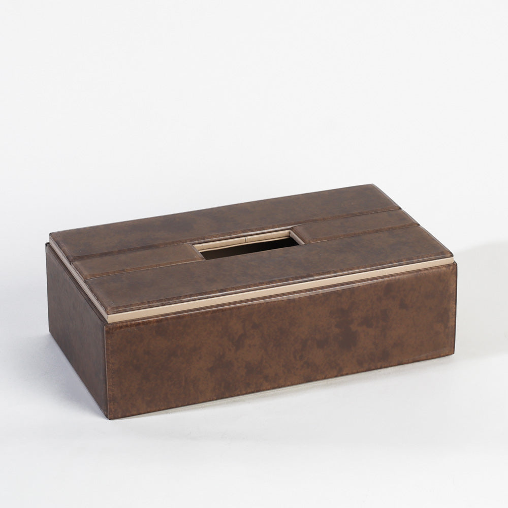 Cala Glass Tissue Box Holder - Walnut