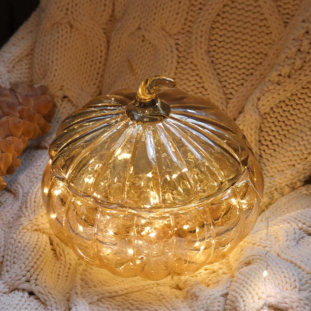 Calabaza Glass Storage Jar - Honey Gold