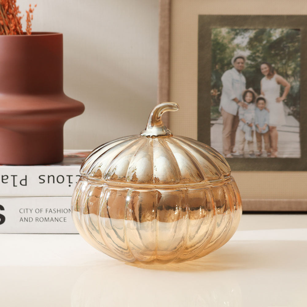 Calabaza Glass Storage Jar - Honey Gold