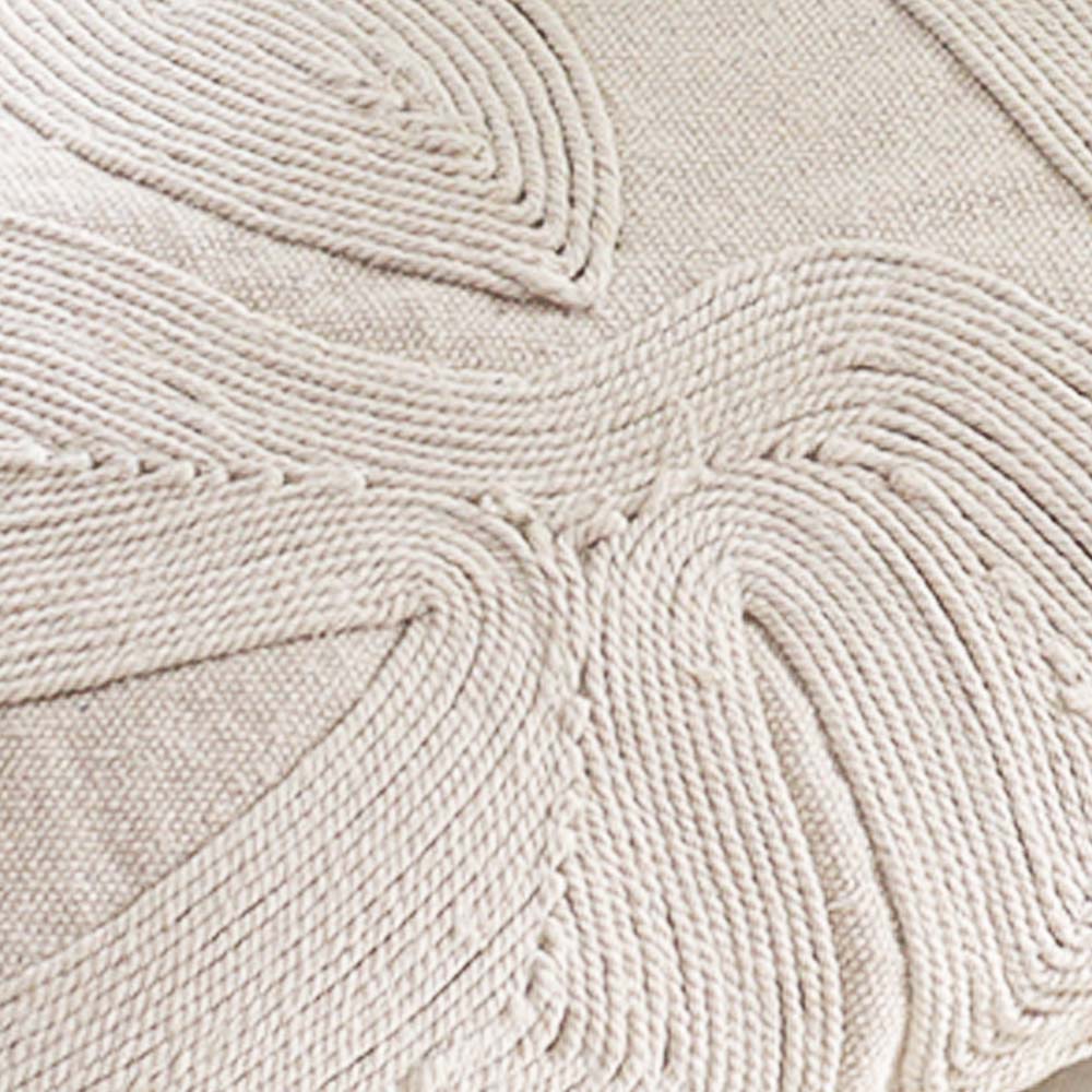 Calathea Embroidered Rectangular Cotton Cushion Cover 30x50cm - Cream