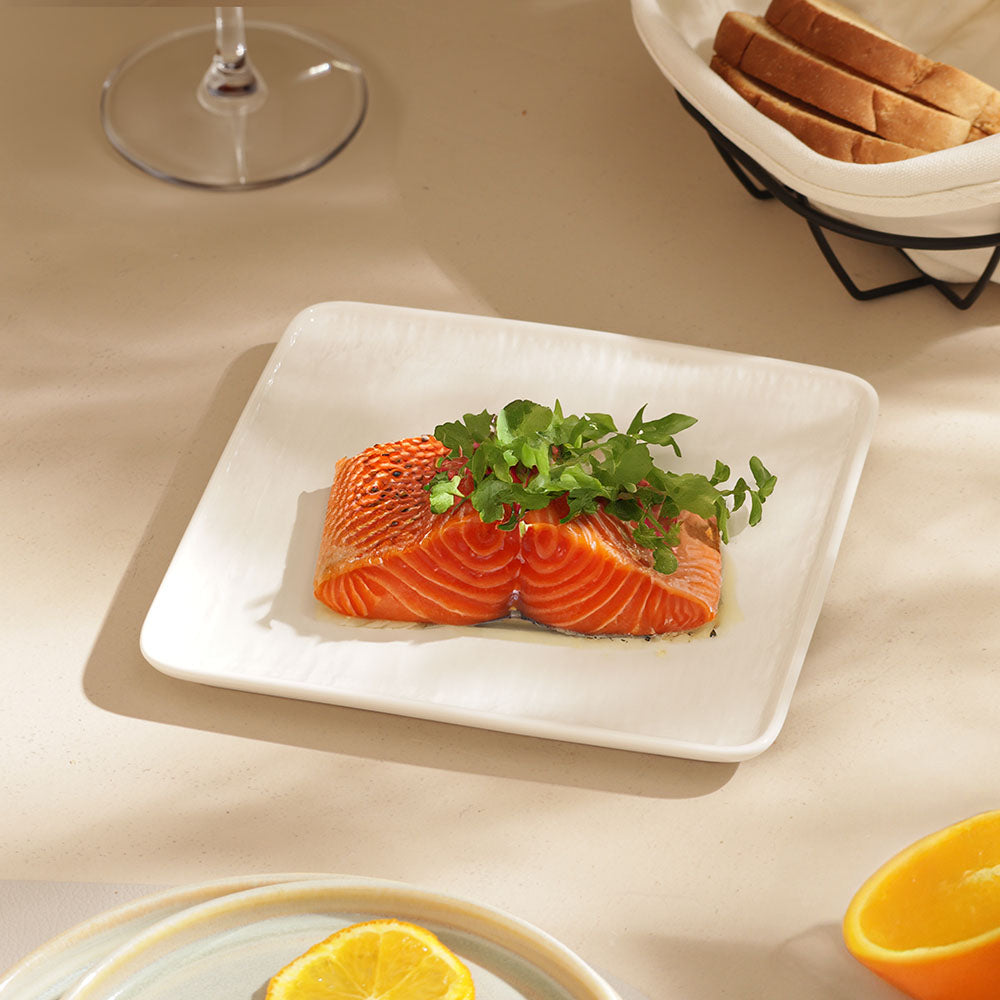 Calder Square Serving Plate - Textured White