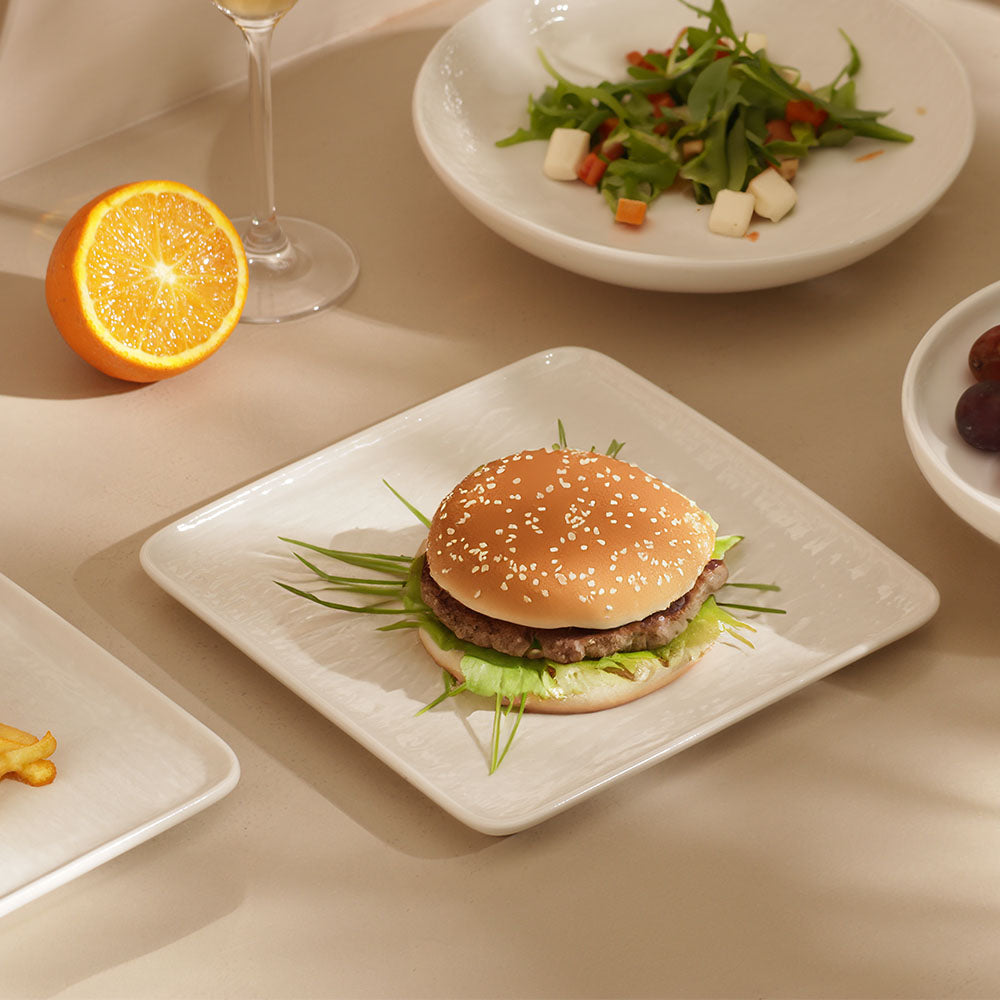 Calder Square Serving Plate - Textured White