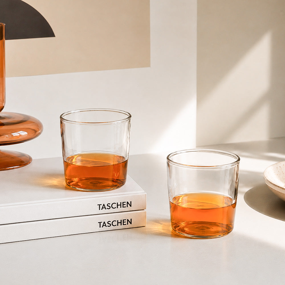 Calice Short Tumblers, Set of 2 - Amber