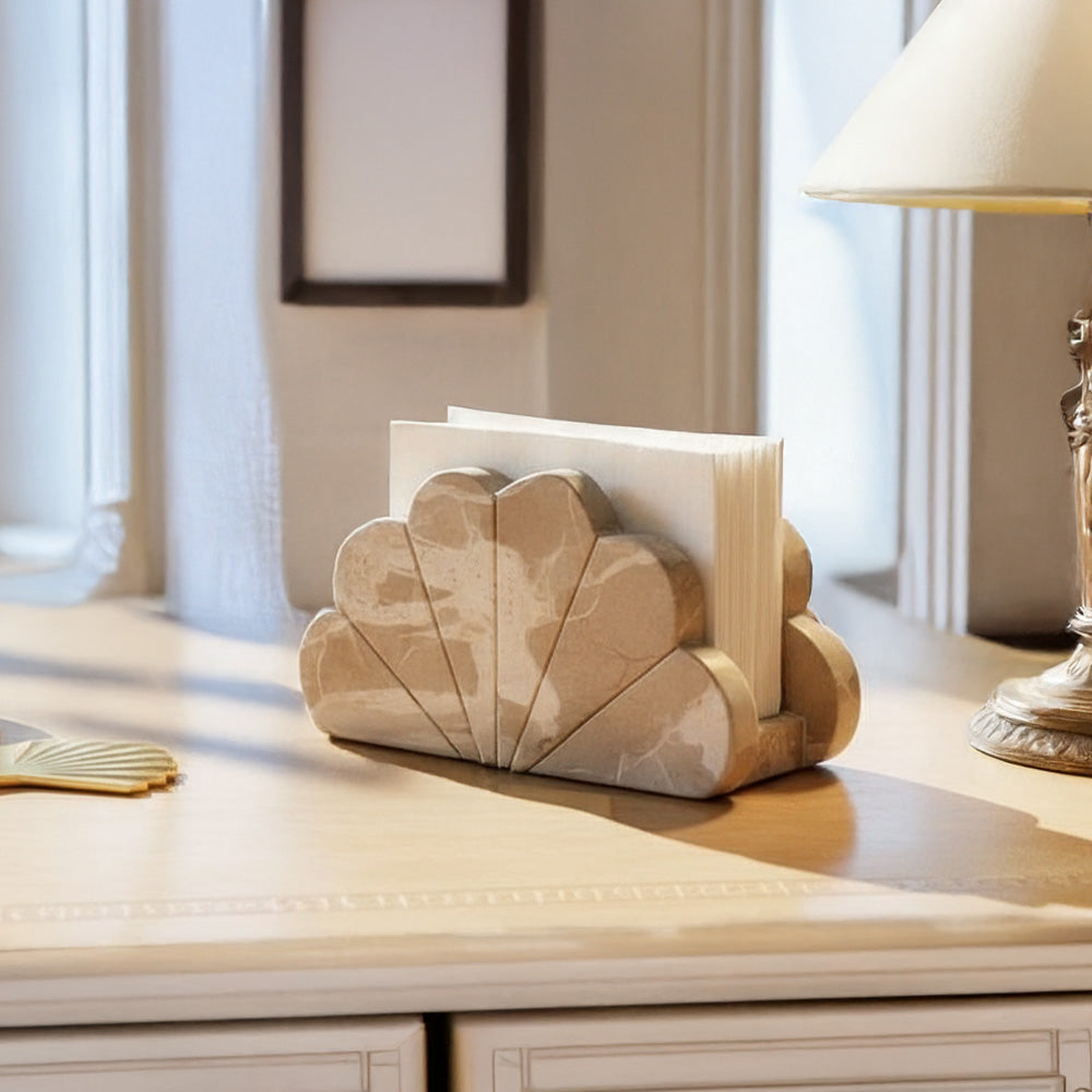 Calliope Marble Napkin Holder - Sandstone