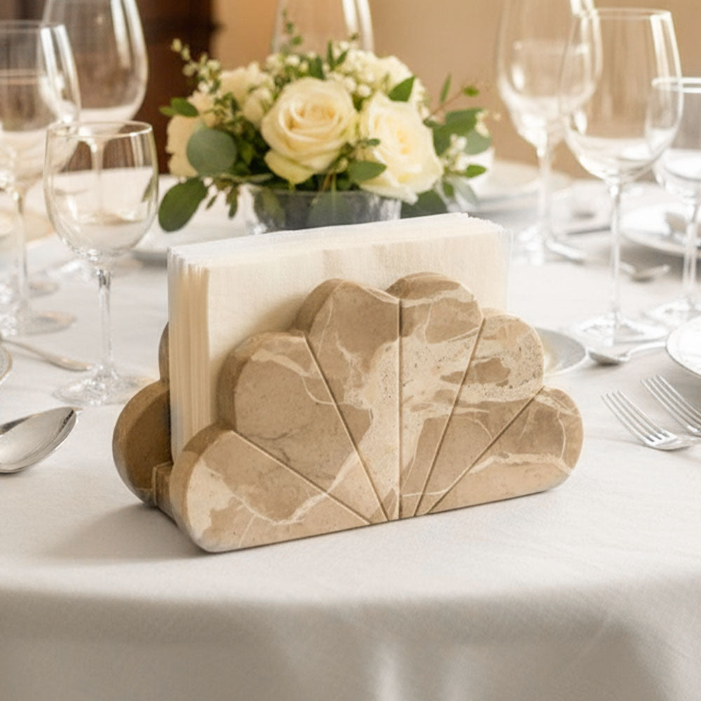 Calliope Marble Napkin Holder - Sandstone