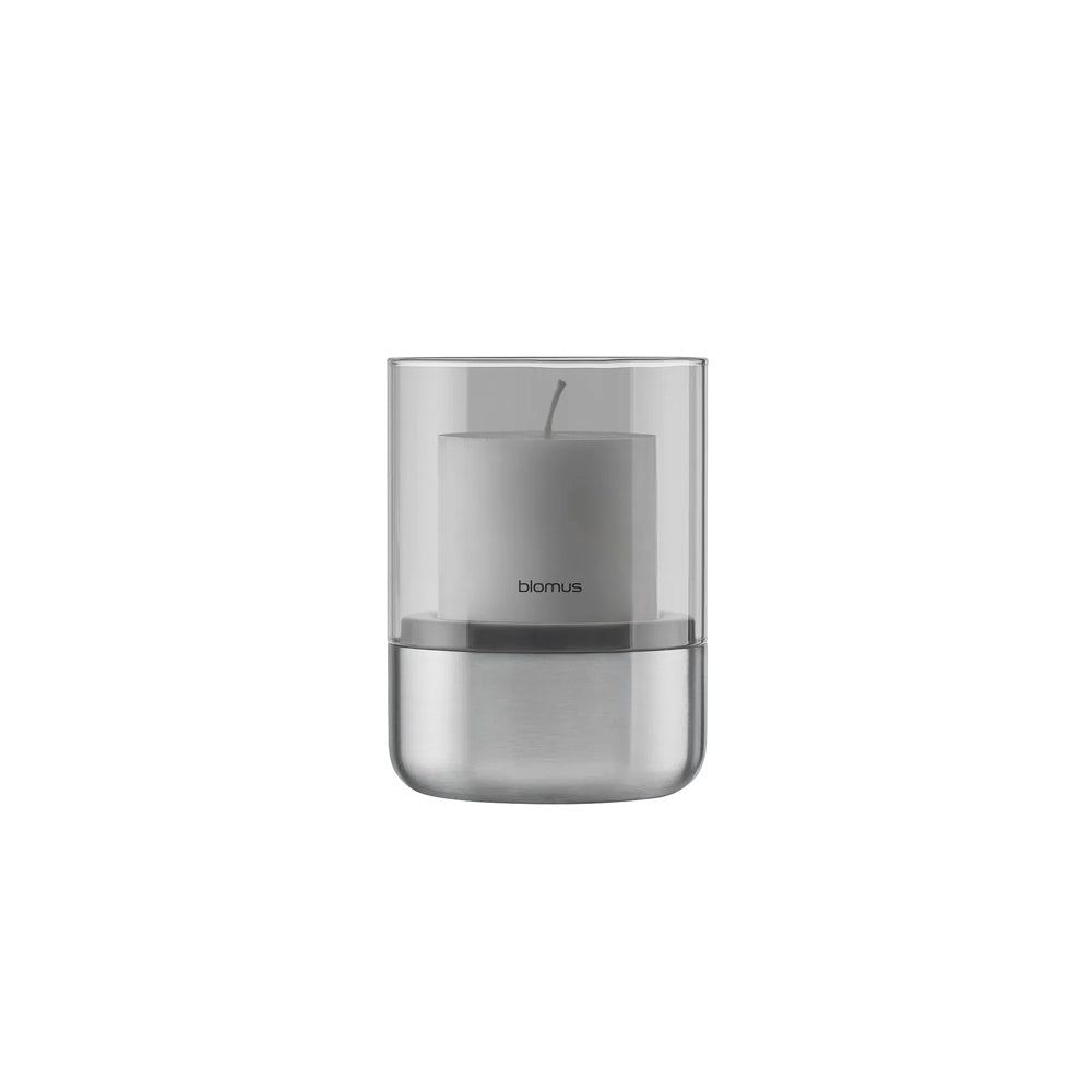 Calma Tealight Hurricane Small - Smoke Grey