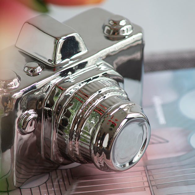 Camera Decorative Sculpture Medium - Silver