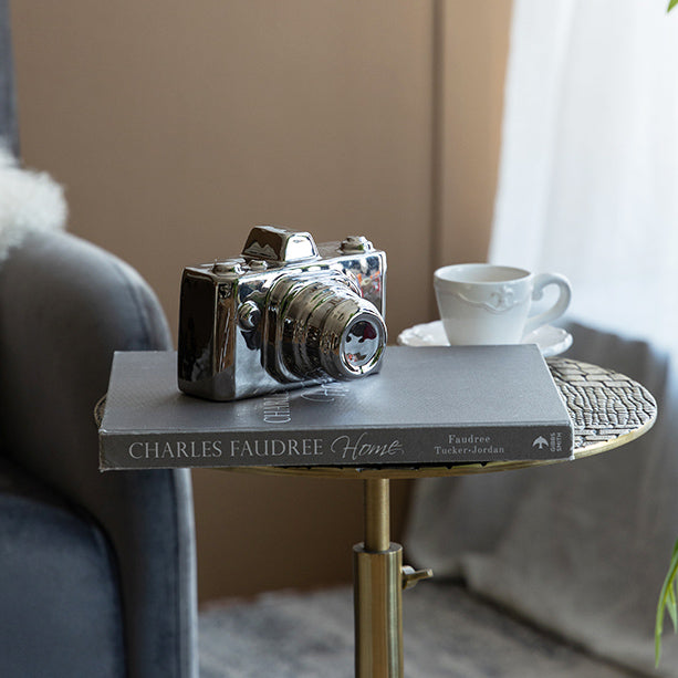 Camera Decorative Sculpture Medium - Silver