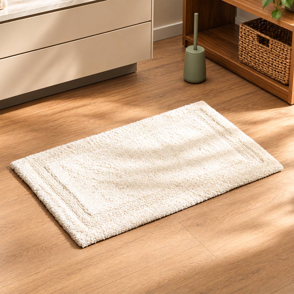 Camille Reversible Handloom Bathmat - Ivory