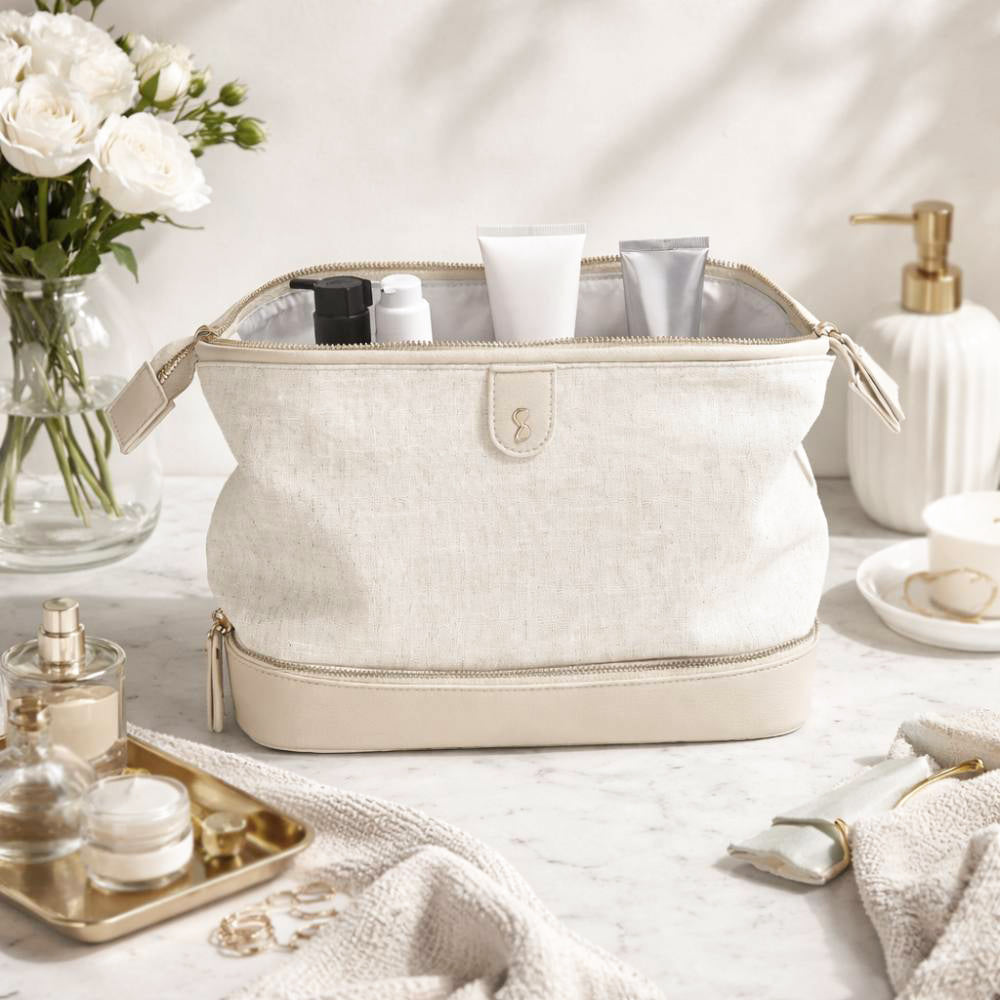 Canvas Washbag Large - Oatmeal & Linen