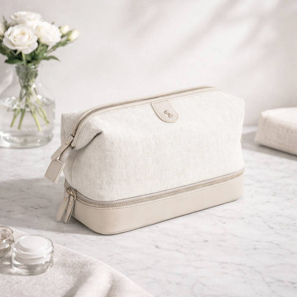 Canvas Washbag Large - Oatmeal & Linen