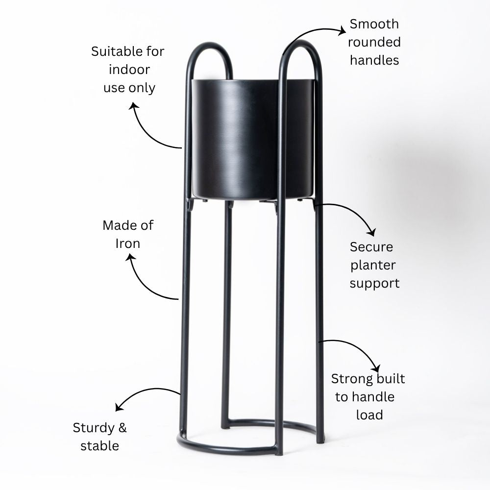Cara Planter Tall - Black