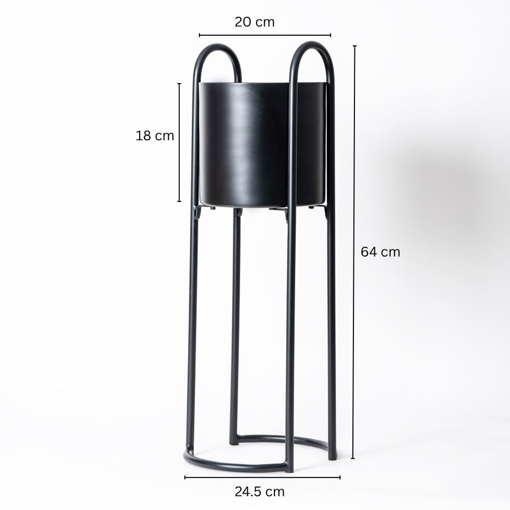 Cara Planter Tall - Black