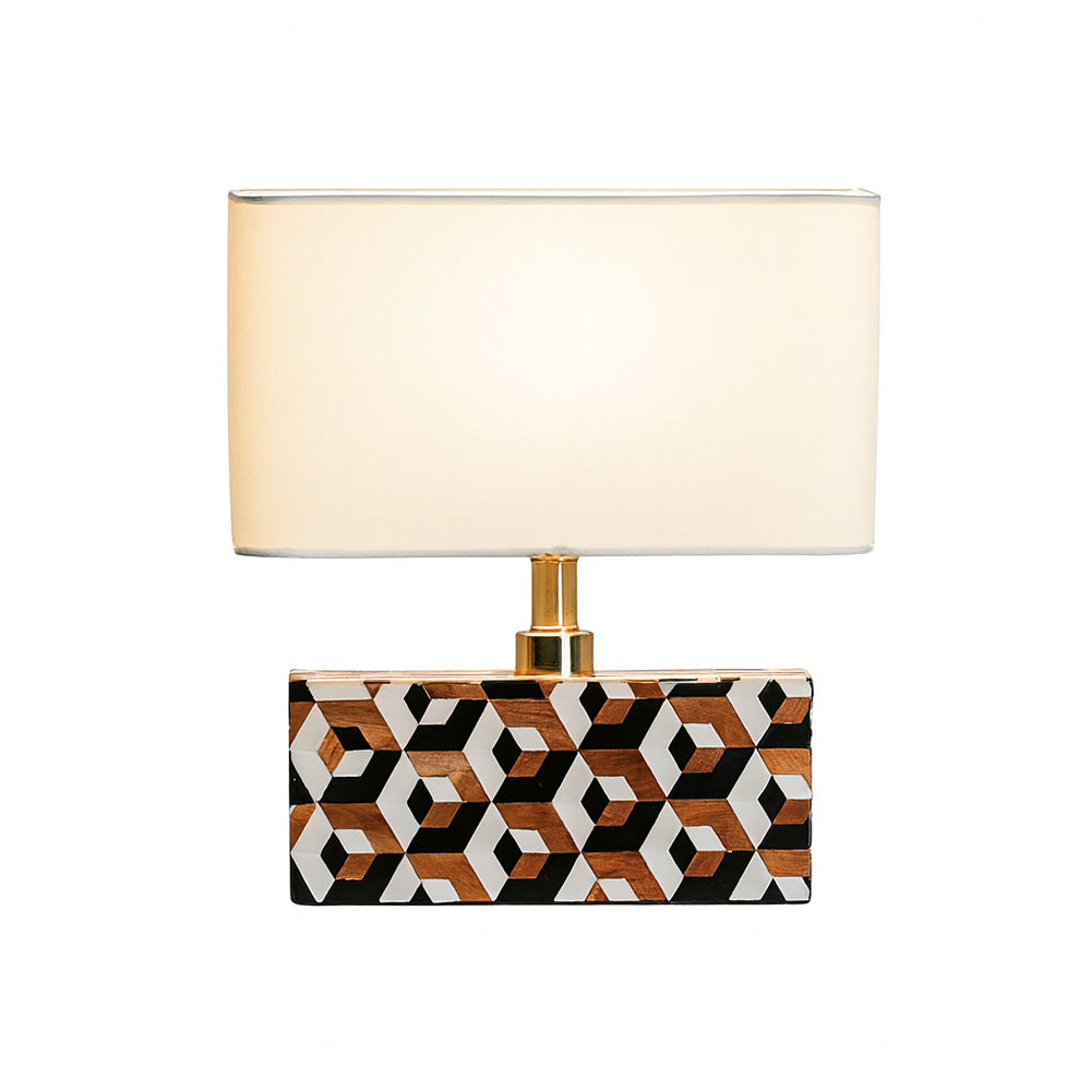 Cara Geometric Resin Table Lamp Medium - Earthy