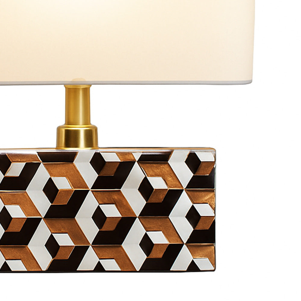 Cara Geometric Resin Table Lamp Medium - Earthy