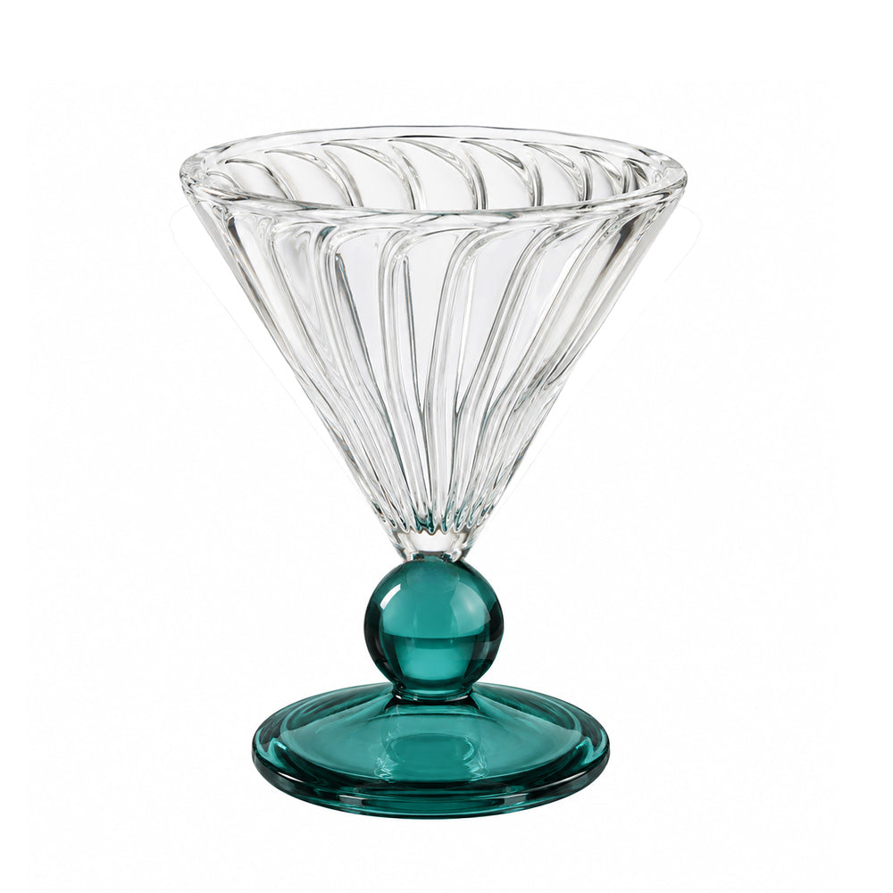 Carina Glass Dessert Cups, Set of 2 - Teal
