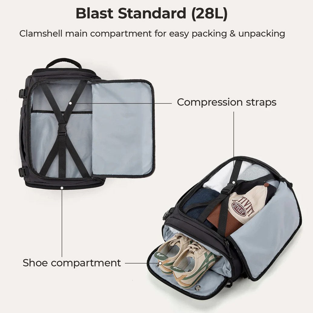 Carry-On Expandable Travel Backpack 38L - Black