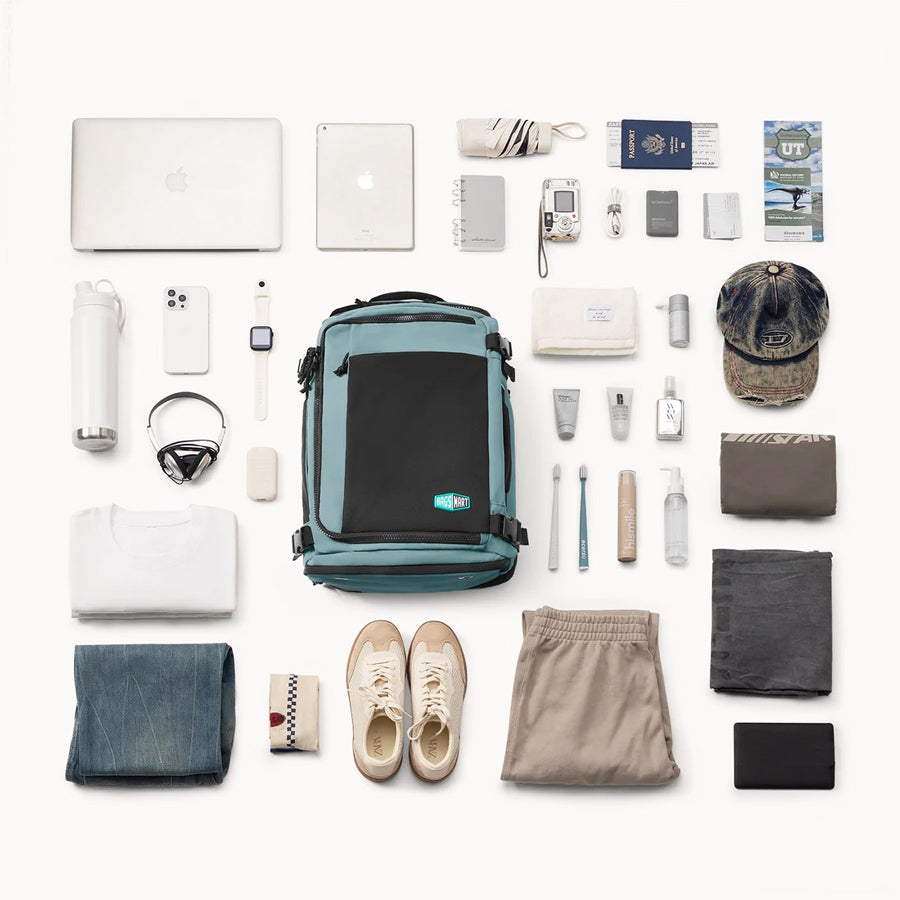 Carry-On Mesh Expandable Backpack 38L - Arona Blue