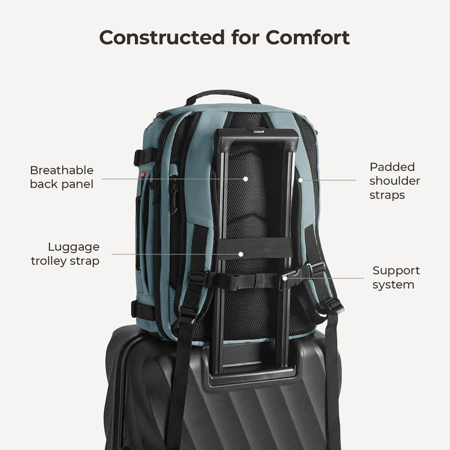 Carry-On Mesh Expandable Backpack 38L - Arona Blue