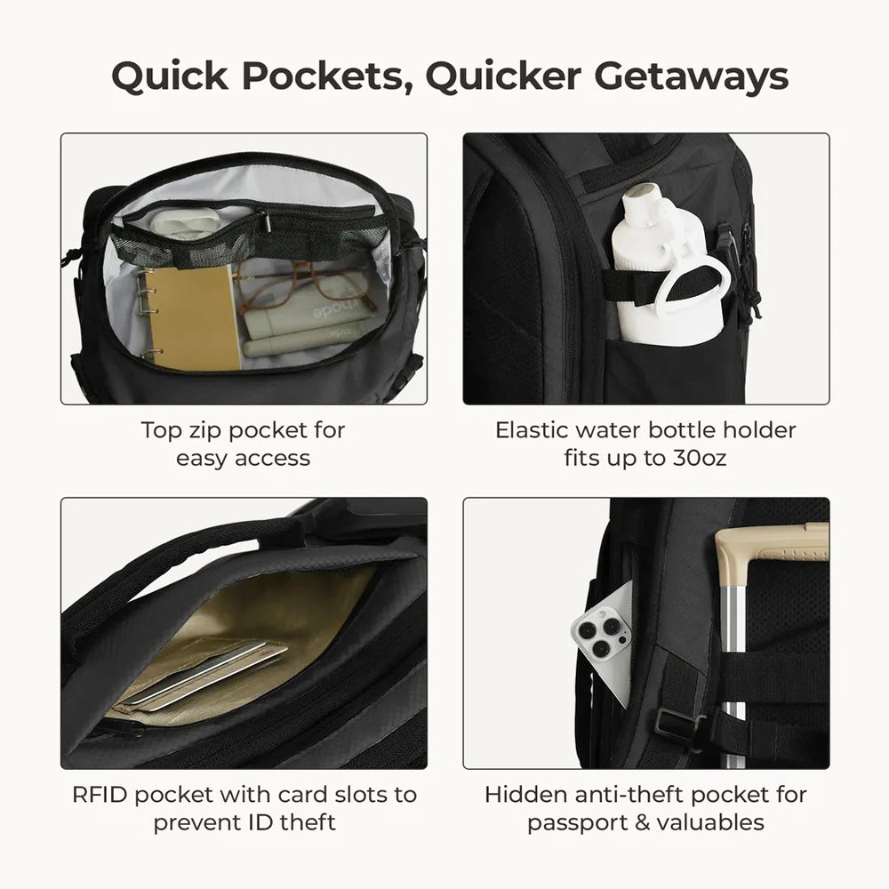 Carry-On Expandable Backpack Pro 38L - Black