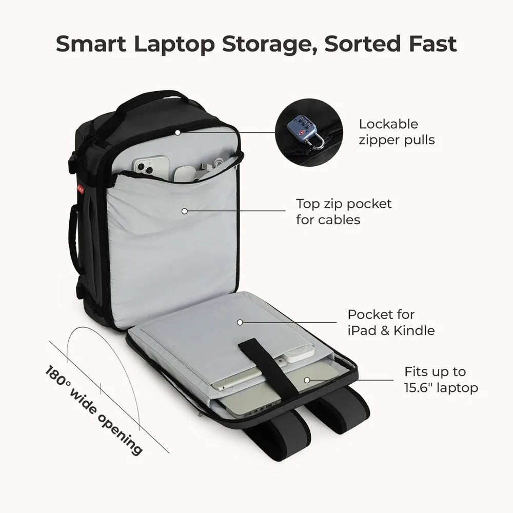 Carry-On Expandable Backpack Pro 38L - Black